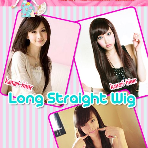 Foto Produk Kanari Hime Long Straight Wig Color: Black, Dark Brown dari La Chan Shop
