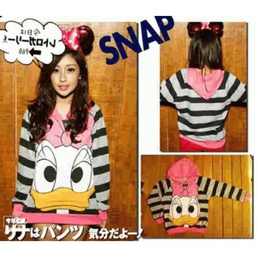 Gambar sweater daisy duck salur pink dari PrincessBoutique Kota Madiun Tokopedia
