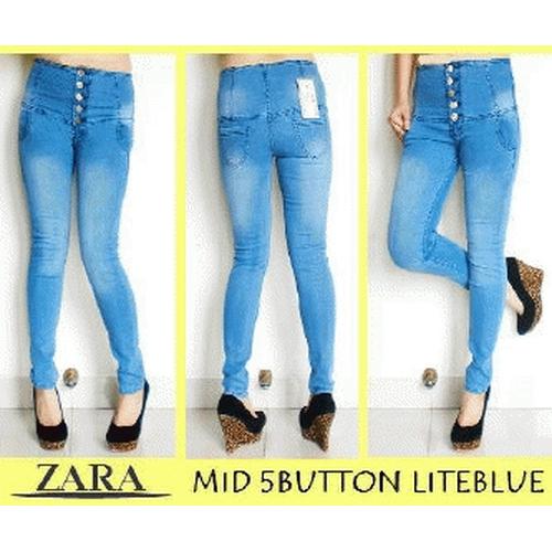 Foto Produk ZARA HIGHWAIST 5 BUTTON LIGHT BLUE dari Diamonddon shop