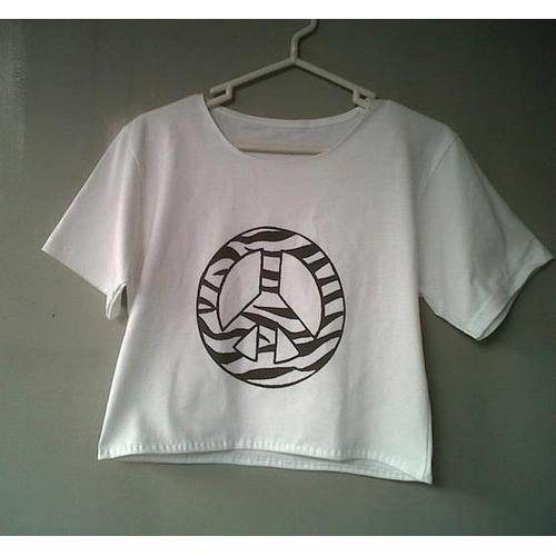 Foto Produk BAJU CROP TEE - PEACE -READY STOCK dari Diamonddon shop