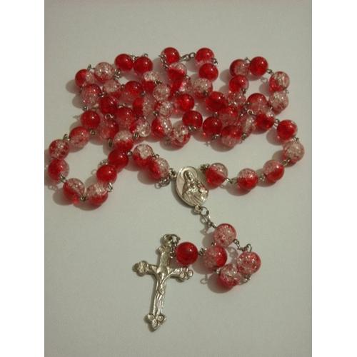 Foto Produk Rosary Red Transparant Marble dari Ansalina Handmade