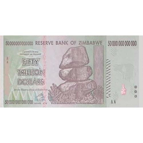 Foto Produk 50 Triliun Zimbabwe UNC dari Uang kuno
