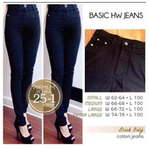 Jual CELANA SOFT JEANS BLACK / COTTON 