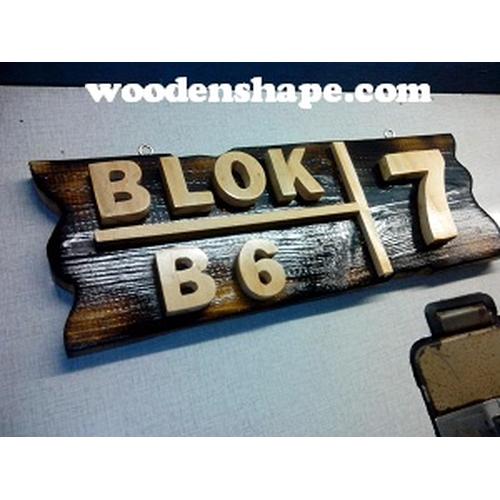 Gambar Blok Nomor rumah dari kayu dari Wooden Shape Kota Depok Tokopedia