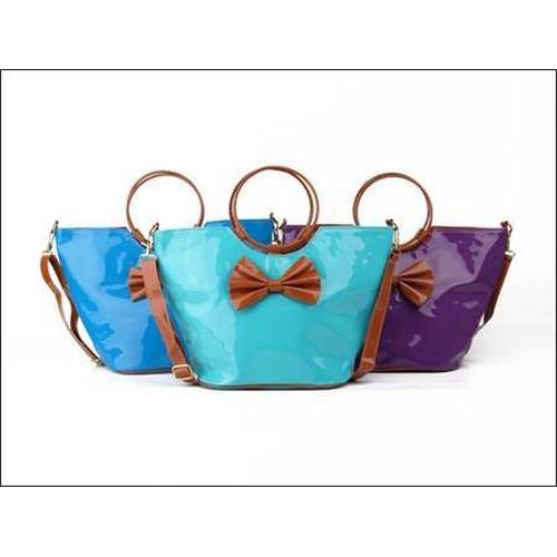 Gambar Tas Murah Glossy Round Handle - Biru Muda dari Wulan Store Jakarta Barat Tokopedia