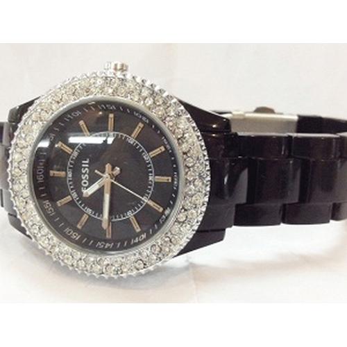 Jam Tangan Fossil Diamond Watch Hitam 