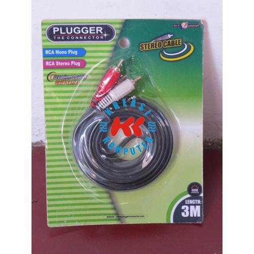 Gambar RCA Stereo Cable 3 meter merk PLUGGER dari Kreasi Komputer Jakarta Pusat Tokopedia