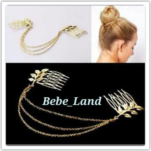 Foto Produk Aksesoris import double comb hair cuff greecian leaf dari BebeLand
