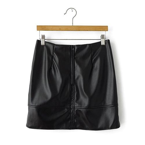black leather skirt