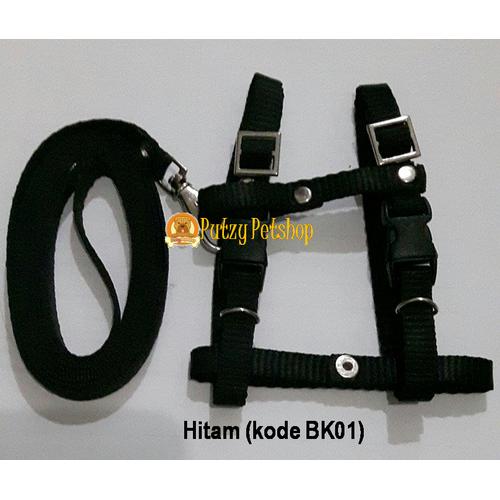 Foto Produk HARNESS H+TALI TUNTUN KUCING, KELINCI, MUSANG, ANJING KECIL HITAM dari Putzy Petshop