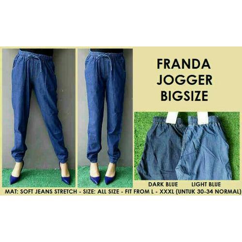Foto Produk celana jogger/joger jeans bahan katun ukuran besar jumbo cewe wanita dari Radityacolection