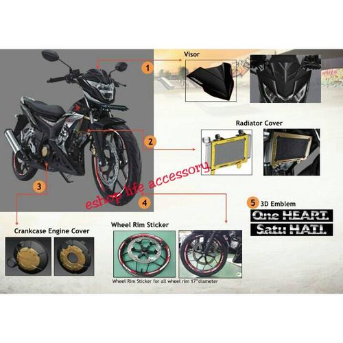Gambar Aksesoris Cover Radiator visor Cover engine Sonic 150 Original Honda dari e-shop life accessory Jakarta Utara Tokopedia