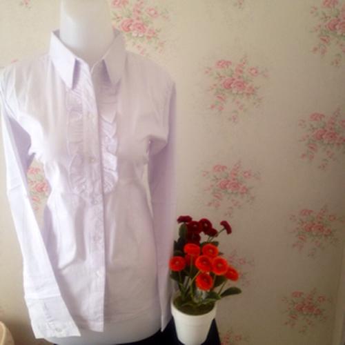 Foto Produk kemeja blus putih wanita kantor polos renda dari Orlenachang