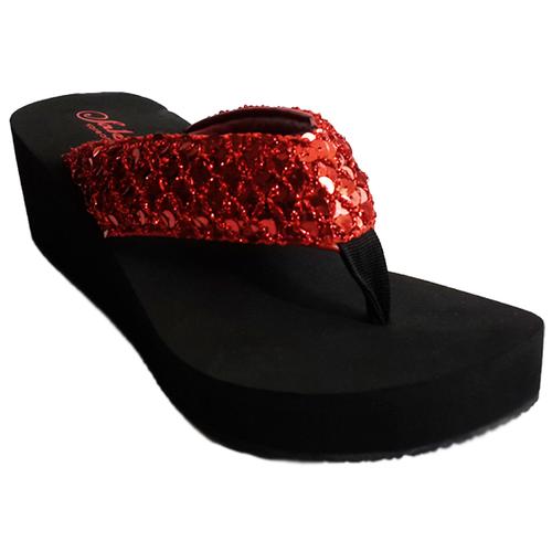 Foto Produk Sandal Sakia Hawaii Wedges - Red dari manekistore