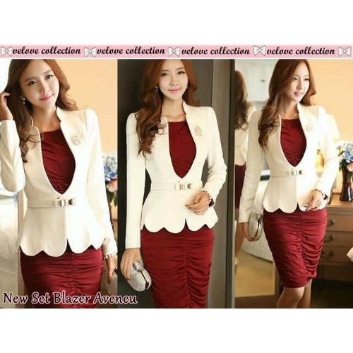 Foto Produk Set blazer avenue merah+dress spandek dari Afrina Shop