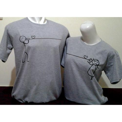 Foto Produk Gratis tambah nama-Best Quality-Kaos Couple Hallo-Abu misty dari KaosCouple-Jakarta