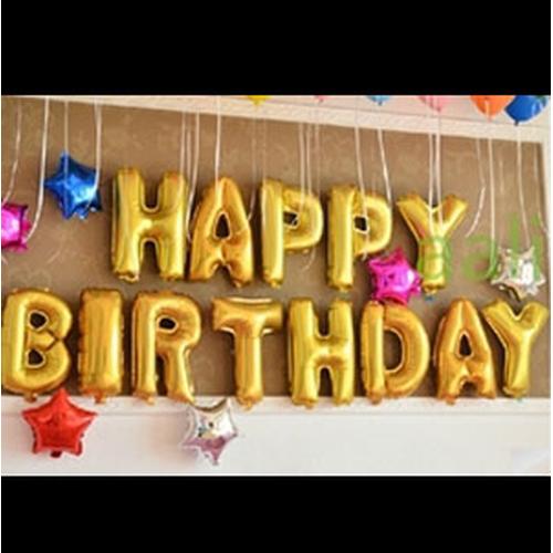 Foto Produk Balon Foil Huruf Paket HAPPY BIRTHDAY GOLD dari Balonku Shop