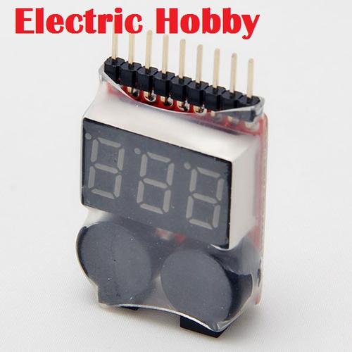 Foto Produk 1-8S Lipo/Li-ion/Fe Battery Tester/Checker Low Voltage Buzzer Alarm dari Electric Hobby