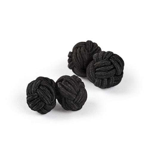 Foto Produk Silk Knot Black Cufflink - Hitam dari House of Cuff