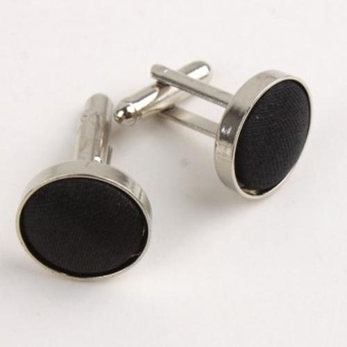 Foto Produk Round Black Fabric Cufflink - Hitam dari House of Cuff