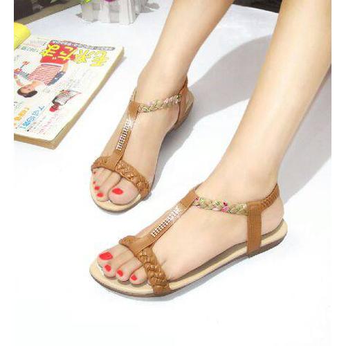 Foto Produk NO. 40 Sandal Flat Wanita Tan LM 02 dari eleza