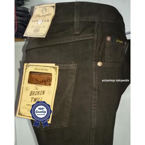 Foto Produk Celana Jeans Branded Wrangler Standar/Regular Coklat 33-38 CO dari Anza Shop