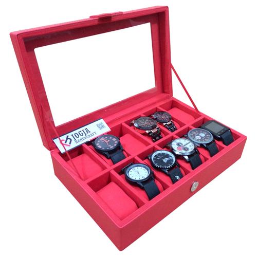 Foto Produk TEMPAT JAM TANGAN | WATCH BOX | BOX JAM TANGAN FULL MERAH dari Jogja Crafts