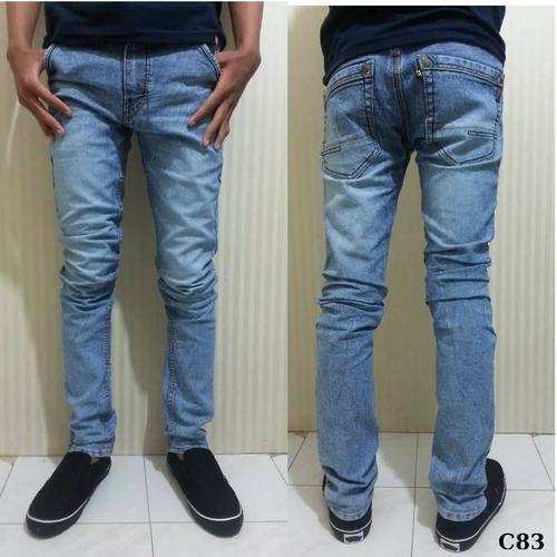 Jual celana anak muda skinny abu2 putih 