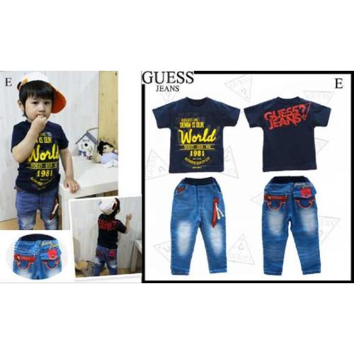 Jual Set Boy Navy Guess Jeans / Setelan 