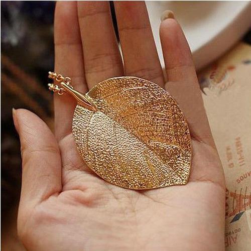 Jual Fashion Women Gold Thick Leaf 