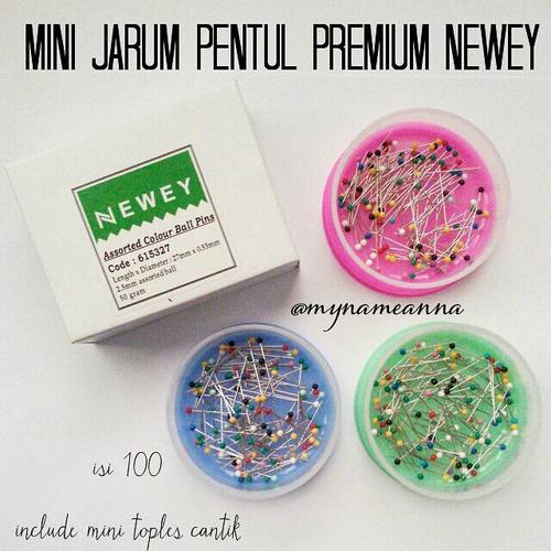 Gambar Mini Jarum Pentul Premium Newey Warna Warni Doff Isi 100 include Box dari mynameanna store Kota Tangerang Selatan Tokopedia