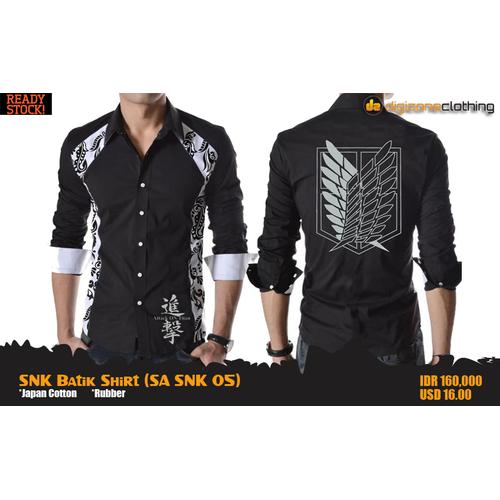 Jual SNK Batik Shirt (Kemeja Anime Batik Attack on Titan) SA SNK 05 - L