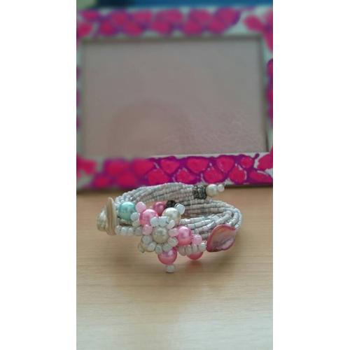 Foto Produk Gelang Memory Wire Manik Kerang Mutiara Putih, Biru, Pink dari MilagrosMart