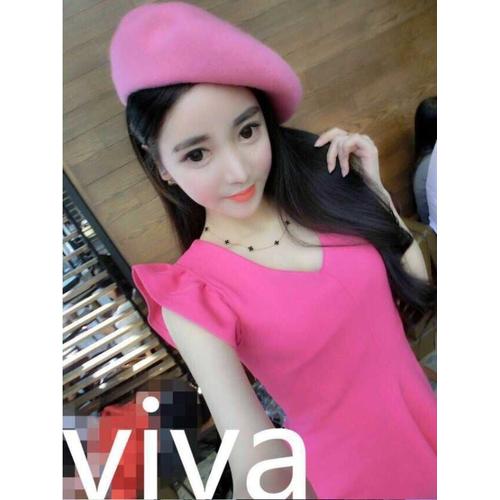 Foto Produk ID-HQ 8758 Back Bow Dress (PINK size S) dari allbee shop