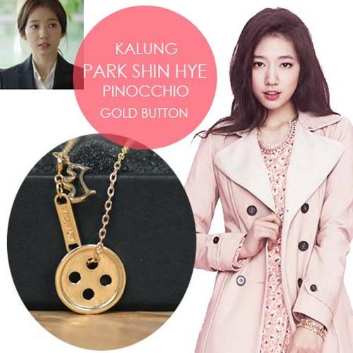 Foto Produk Kalung Pinocchio Gold Button Park Shin Hye dari Koreanholicshop