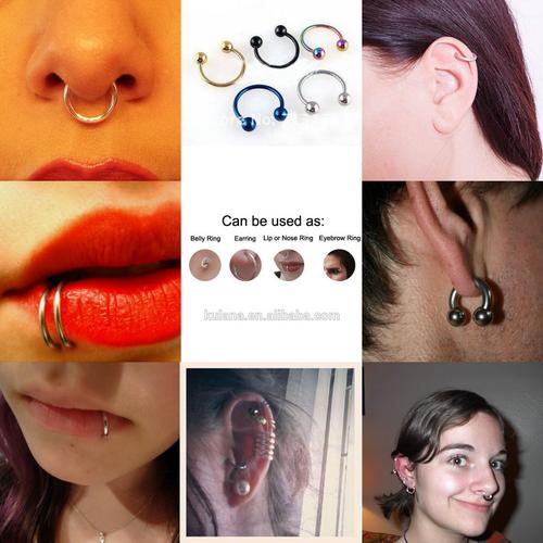 Foto Produk BP0001 - anting jepit, fake piercing, anting piercing - Silver, 15mm dari Anneui Shop