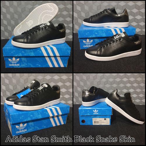 Jual Adidas Stansmith Black white Snake 