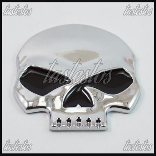 Gambar Emblem Harley Davidson Willie G Skull Chrome Black Metal dari TasTesTos Jakarta Selatan Tokopedia