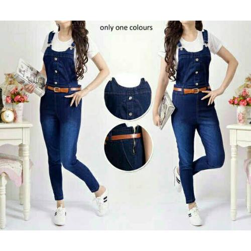 Foto Produk Jumpsuit Overall Jeans Navy Set dari my trend fashion