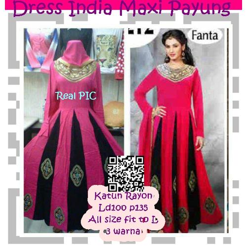 Gambar Dress Maxi India Payung dari LaPelosa Shop Kab. Bogor Tokopedia