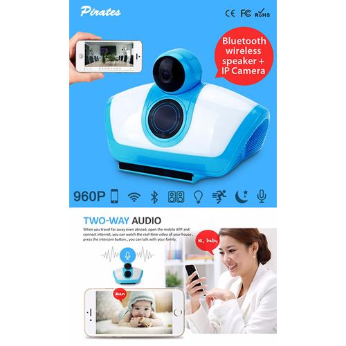 Foto Produk 960P CCTV Wireless IP Camera With Bluetooth Wireless Speaker dari Elenna-Store