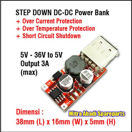 Foto Produk Kit Power Bank XL2001-5V Modul Step Down DC-DC 5-36V to 5V Max. 3A dari Mitra Abadi Spareparts