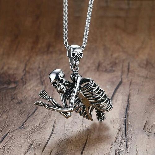Jual 3D SKULL PENDANT NECKLACE TITANIUM 