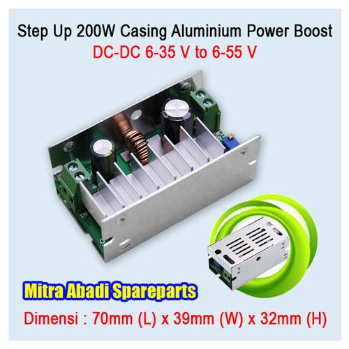 Foto Produk Step Up DC Booster 6-35V to 6-55V 200W/200 Watt Max. 7A Aluminium dari Mitra Abadi Spareparts