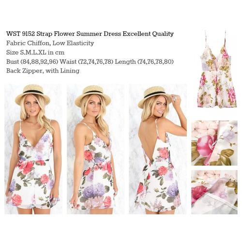 Jual Strap Flower Summer Dress (size M 