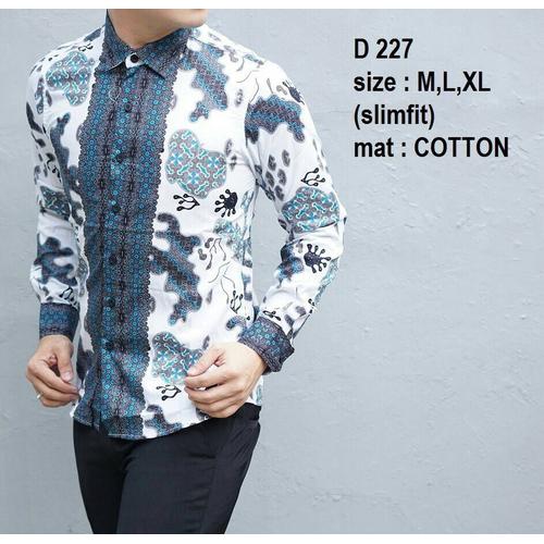 Foto Produk Baju Batik Pria Slim Fit Modern - Kemeja Batik Slimfit D227 dari Lina Batik Distro
