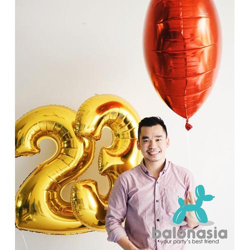 Foto Produk Balon Foil Angka Gold 100cm - 1 dari Balonasia
