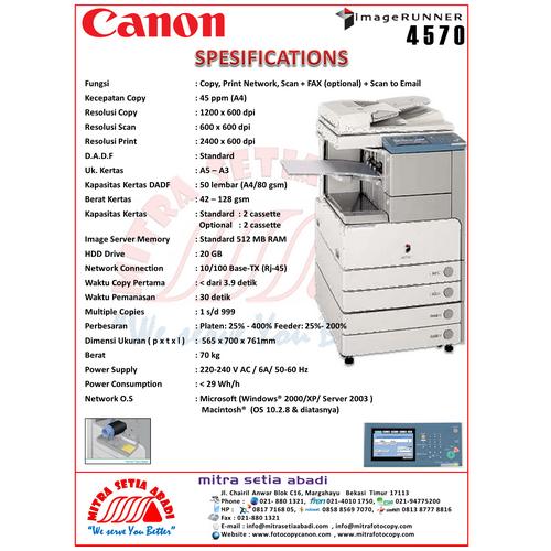 Gambar CANON iR4570 dari CV.MSA Jakarta Pusat Tokopedia