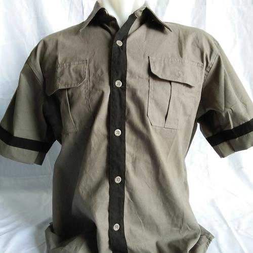 Foto Produk kemeja polos dark grey lengan pendek baby canvas dari dn_17 army shop