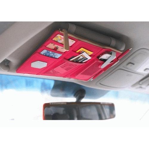 Foto Produk Visor Car Organizer tas dompet Tempat Kartu Pen Handphone Mobil bag - Hitam dari Gosirshop
